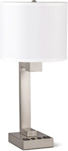 Strata Twin Table Lamp with 2 Outlets