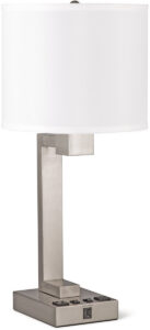 Strata Twin Table Lamp with 2 Outlets & 1 USB-A