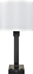 Strata Black Twin Table Lamp with USB-A & USB-C