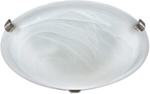 12″ Brushed Nickel Ceiling Light with Frosted Glass Shade