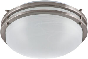 14.5″ Brushed Nickel Ceiling Light with Frosted Glass Shade