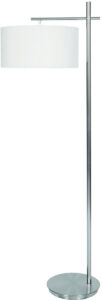 Brushed Nickel Crossbar Floor Lamp with White Shade