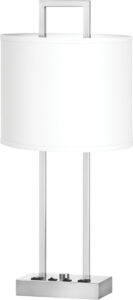 Prestige Twin Table Lamp with 2 Outlets