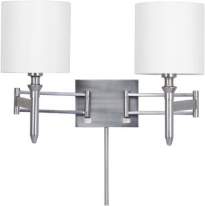 48″ Brushed Nickel Double Swing-Arm Wall Lamp