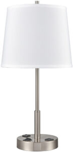 Englewood Twin Table Lamp with 2 Outlets