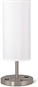 Cylinder End Table Lamp, Brushed Nickel