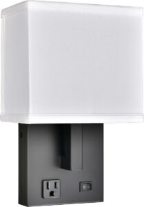 Gatsby Black Single Wall Lamp with 1 Outlet