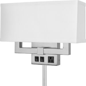 Gatsby Double Plug-in Wall Lamp with Cord Cover & 2 Outlets