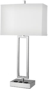 Gatsby Twin Table Lamp with 2 Outlets