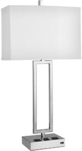 Gatsby Twin Table Lamp with 2 Outlets & 1 USB-A