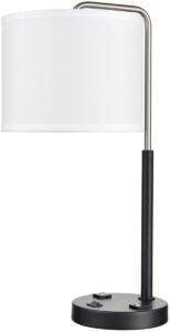 Valeria Twin Table Lamp with 2 Outlets