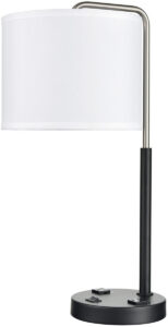 Valeria Twin Table Lamp with 2 Outlets & 1 USB-A