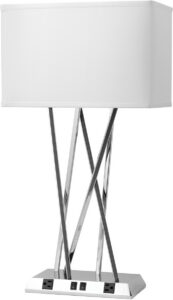 Breeze Twin Table Lamp with 2 Outlets