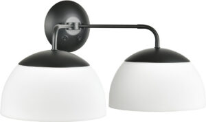 Matte Black Double Dome Nightstand Sconce