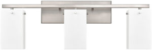 29″W Brushed Nickel Vanity Light with Frosted Acrylic Shade