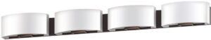 50″W Dark Bronze Vanity Light with Frosted Acrylic Shade