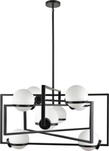 34″ Black Geometric Cage Pendant