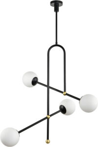 Black Geometric Spoke Pendant