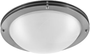 16″ Brushed Nickel Ceiling Light with Frosted Glass Shade