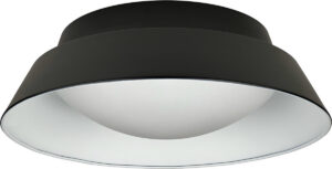 17″ Matte Black Ceiling Light with Metal Shade