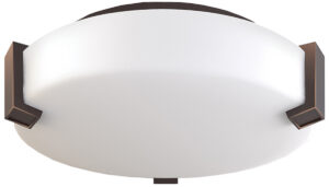 12″ Dark Bronze Ceiling Light with Frosted Acrylic Shade