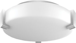 12″ Satin Nickel Ceiling Light with Frosted Acrylic Shade