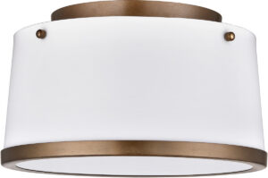 12″ Brushed Bronze Drum Ceiling Light