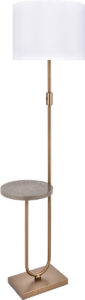 Brushed Bronze Floor Lamp with Side Table