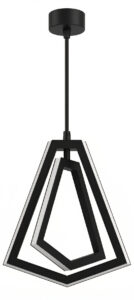 Matte Black Nested Diamond LED Pendant