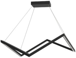 Matte Black Intersecting-Triangle LED Pendant
