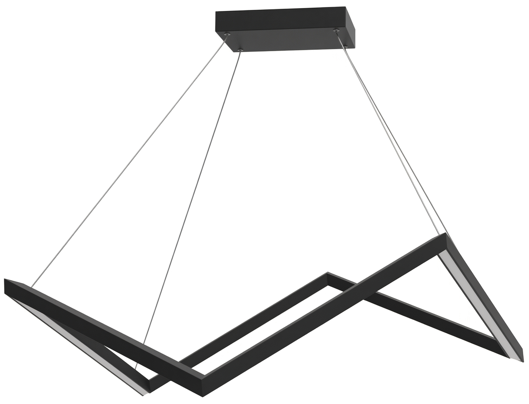 Algorithm Triangular Led Pendant Matte Black Intersecting-Triangle LED Pendant - | Startex Industries