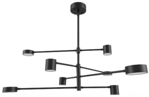 Matte Black 8-Light Multi-Arm Chandelier