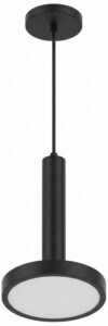 Matte Black Cylinder-to-Disc Pendant