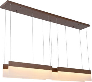 72″W Dark Bronze Ceiling Fixture with Frosted Acrylic Shade & Integrated LED