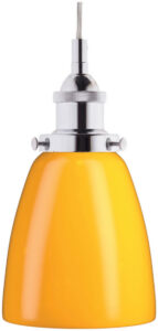 Polished Chrome Pendant with Yellow Glass Shade