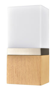 Danish Maple & Brushed Nickel Block Corridor Sconce
