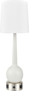 Slim Column Console Table Lamp, White