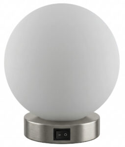 Frosted Globe Table Lamp, Brushed Nickel Base
