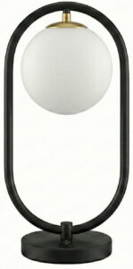 Matte Black & Satin Brass Table Lamp with Acrylic Shade