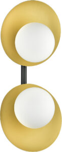Black & Brass Double-Orb Sconce