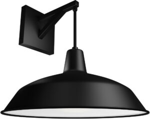 Matte Black Wall Sconce with Metal Shade