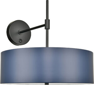 Black & Navy Drum Armed Sconce
