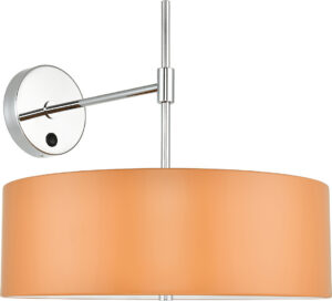 Chrome & Copper Drum Armed Sconce