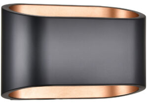 Black & Gold Oval Up/Down Corridor Sconce