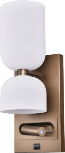 Brushed Bronze Single Headboard Sconce with Reading Light