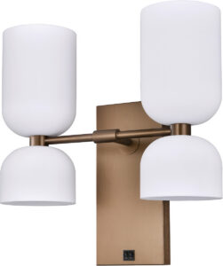 Brushed Bronze Double Headboard Sconce