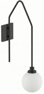 Matte Black Long-Arm Wall Sconce with Acrylic Shade