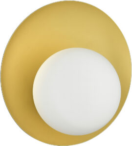 Black & Brass Single-Orb Sconce