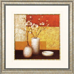 Autumn Bloom 30″ Square Artwork with Roma Frame