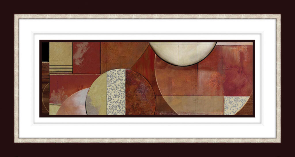 Elegant circular angles artwork with Calisto frame, perfect for modern interior decor.